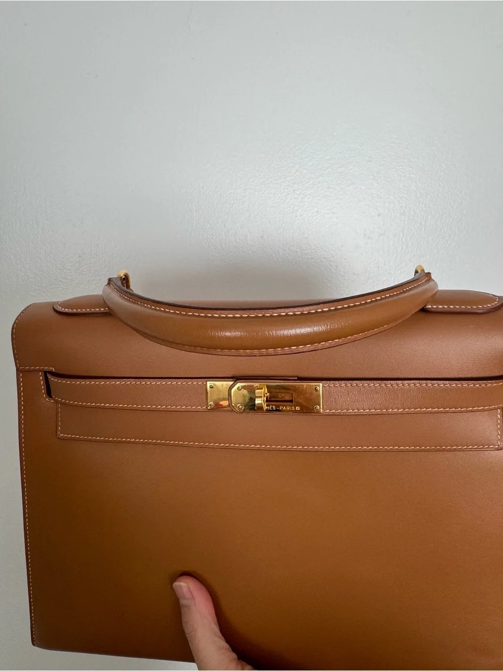 Hermes Kelly 32 Sellier Natural Chamonix GHW